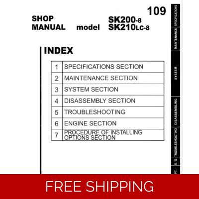 KOBELCO SK200-8, SK210LC-8 WORKSHOP REPAIR MANUAL KOBELCO SK200-8, SK210LC-8 WORKSHOP REPAIR MANUAL